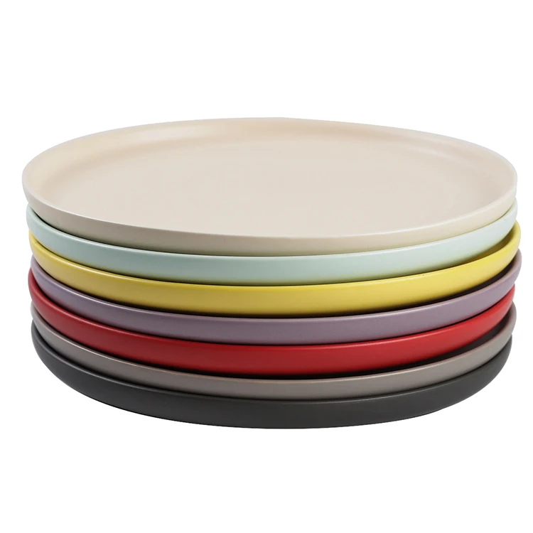 Hot selling solid color turkish cheap bulk stoneware porcelain dinner plates