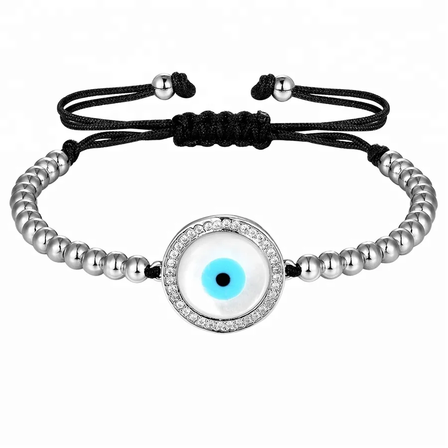 

Bracelet Manufacturer Charm Beads Big Round Eye Micro Pave Cubic Zircon Women Bracelet Gift Rope Chain Jewelry Smart Bracelet, Gold/rose gold/silver/black
