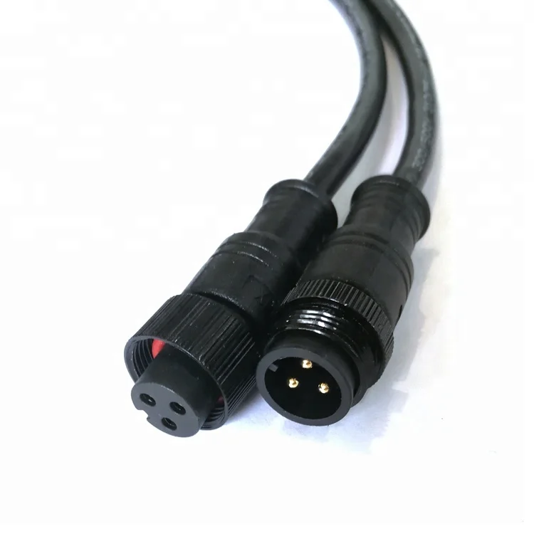 M8 M12 M16 M18 M20 Waterproof Connector 3 Pin 3 Core IP65 IP67 IP68 Male Female Plug LED Connector