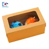 Kraft paper 6 mini cupcake packaging bakery gift retail box with plastic window