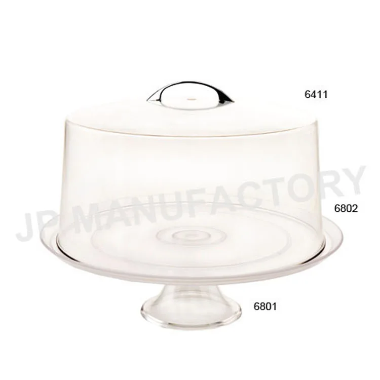 

12 inch Polycarbonate Transparent Wedding Display Round Plastic Cake Cover with Tray