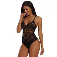 

Wholesale Hot Transparent Erotic Sheer Mesh Lace Cupped Babydoll Women Ladies Sexy Teddy Lingerie V32077