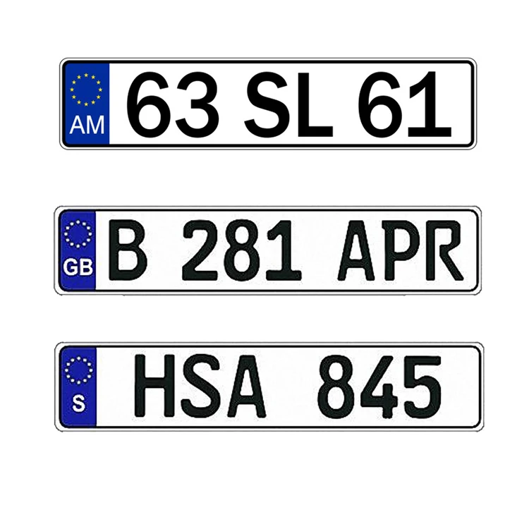 
Factory custom design rectangular aluminum car number plate 
