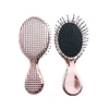Rose Gold Plastic Round Hair Brush Old Fashioned Circle Massage Comb