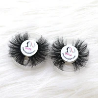 

New design longer 27mm 25mm false eyelashes vendor handmade 5D 3D mink hair lashes with custom eyelash packaging box