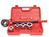 PIPE THREADER TOOL WITH RATCHET HANDLE AND 5 STOCK DIES HANDHELD CMT