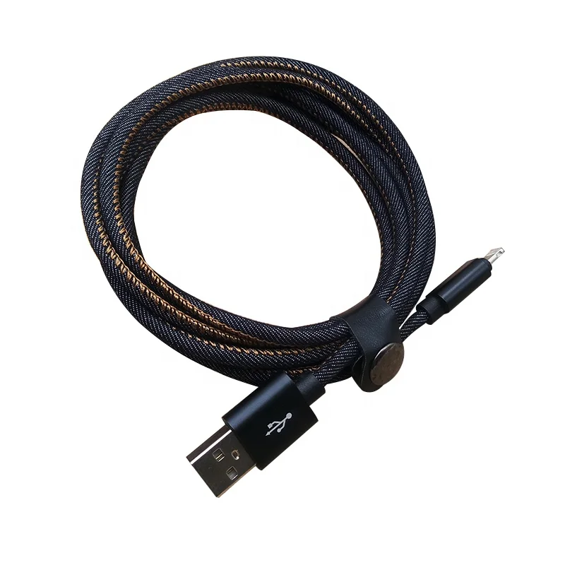 

1M High Speed Leather Jean Denim USB Data Cable Charging Cable