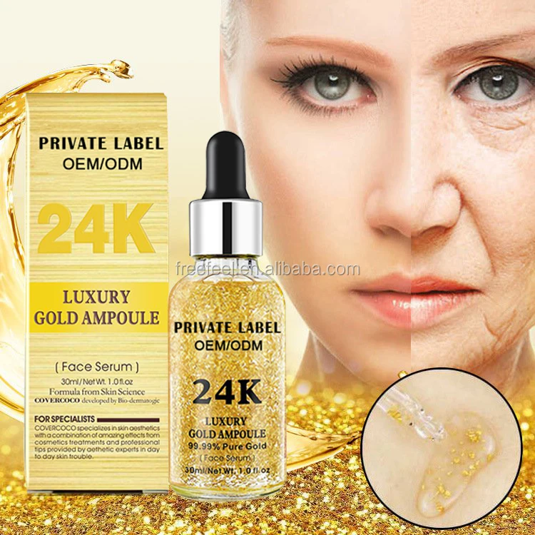 Private Label 24k Gold Collagen Facial Anti Age Anti Wrinkle Serum 30ml ...