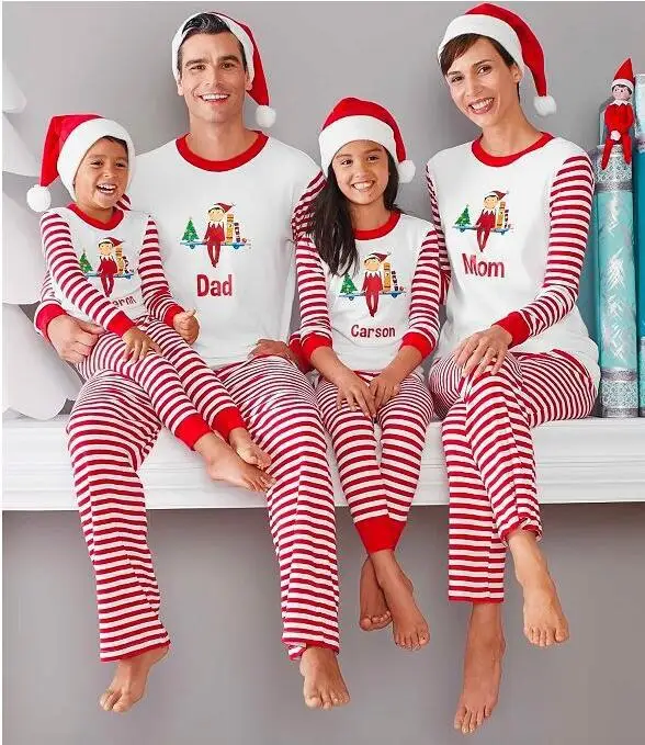 

Ebay Hot Sell The Parent-child Attire Striped Christmas Pajamas, Black;gray;brown