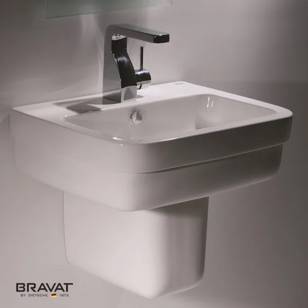 Semi Pedestal Sink Wall Hung Pedestal Basin C22133w 1a View Semi
