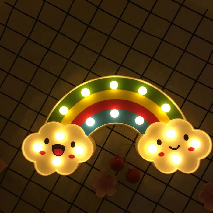 Hot sales LED Rainbow Shaped Marquee Light Unique Table LED Lamp Love Baby Night Light Best For Room Party Home Decoration