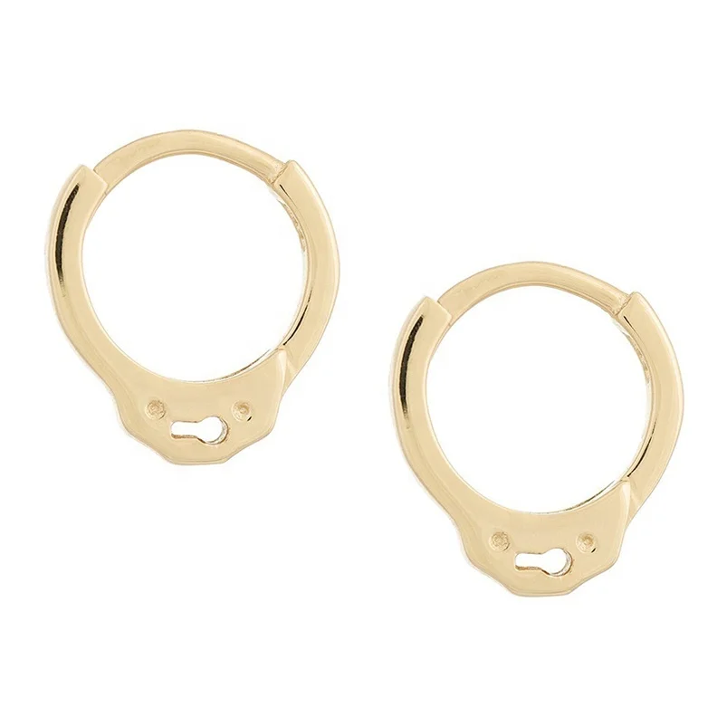 

2019 hot selling wholesale 1 gram gold jewellery double handcuff hoop earrings