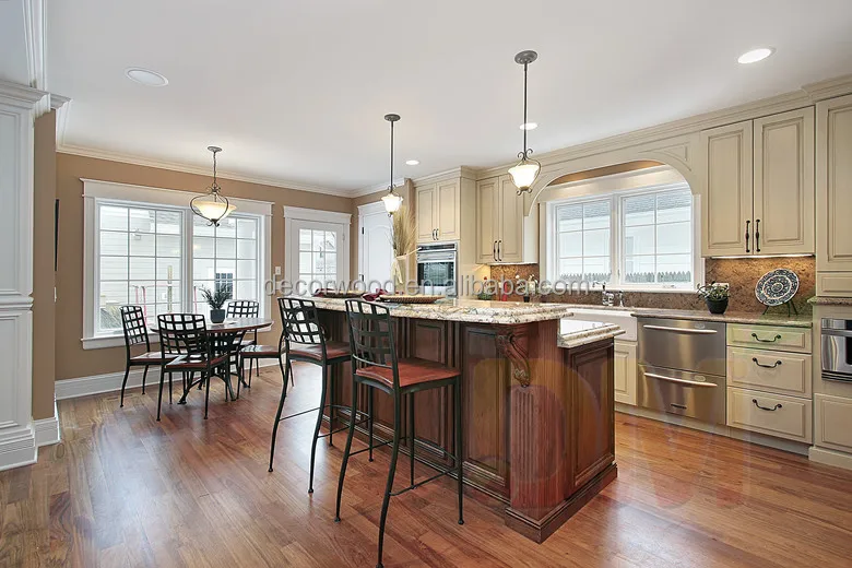 Gabinetes De Despensa De Madera Maciza,Cocina Con Cabina De Isla De Dos