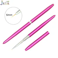 

China Factory Supply High Quality Metal Handle Synthetic Hair 5mm Thin Nail Art Liner Brush with Cap