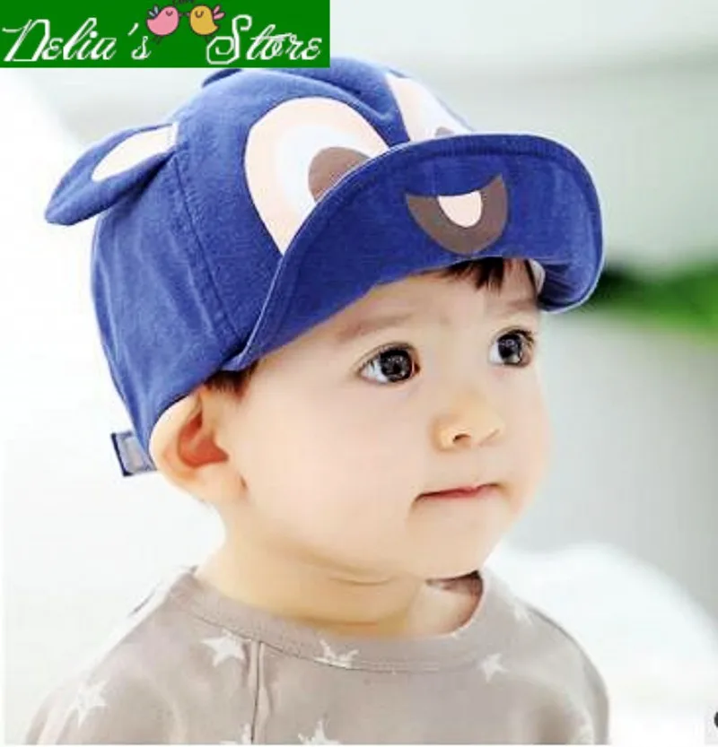 Wholesale 2016 New Fashion Cartoon Squirrel Turn up Baby Cotton Peaked Caps Sun hats Children Caps