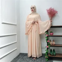 

2019 Muslim Large Flared Sleeves Ankle-length Dress Gown Khimar And Jilbab