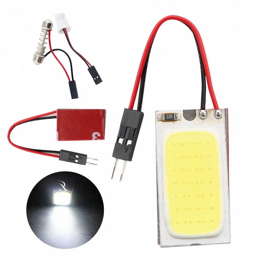 

12V COB 21smd Car Panel Interior Light T10 Festoon Dome Adapter W5W C5W Car LED Bulbs Reading Lamp