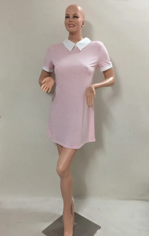 
F40087A New style doll collar casual short sleeve women clothing dress 