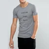 Top Quality 95% Cotton 5% Elastane Slim Fit Screen Printed Gray Custom sublimation t shirts design
