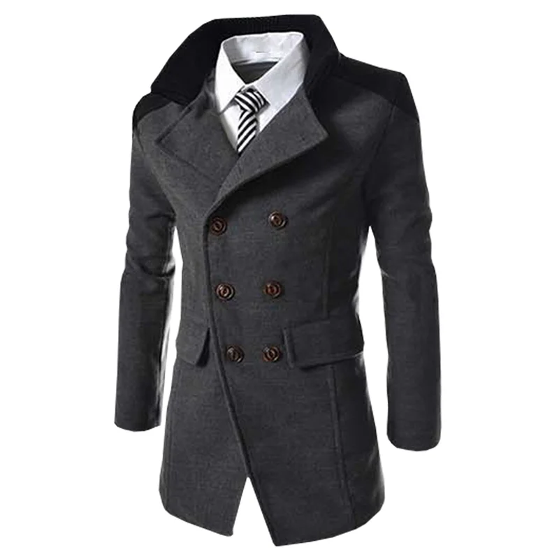 

2018 New Winter Wool Coat Men Leisure Long Sections Woolen Coats Men's Pure Color Casual Fashion Jackets Men Overcoat