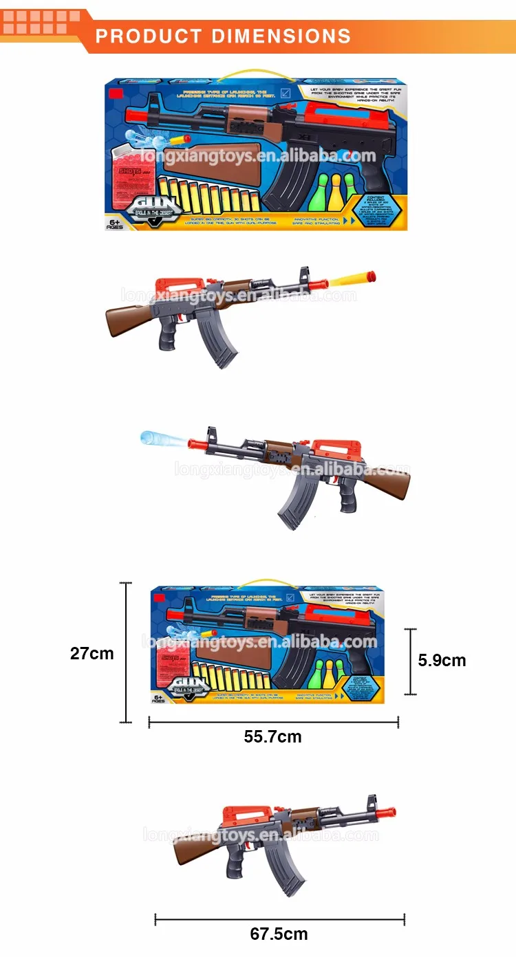 Most popular shooting bowling ball game toys air soft gun toy with soft water bullet