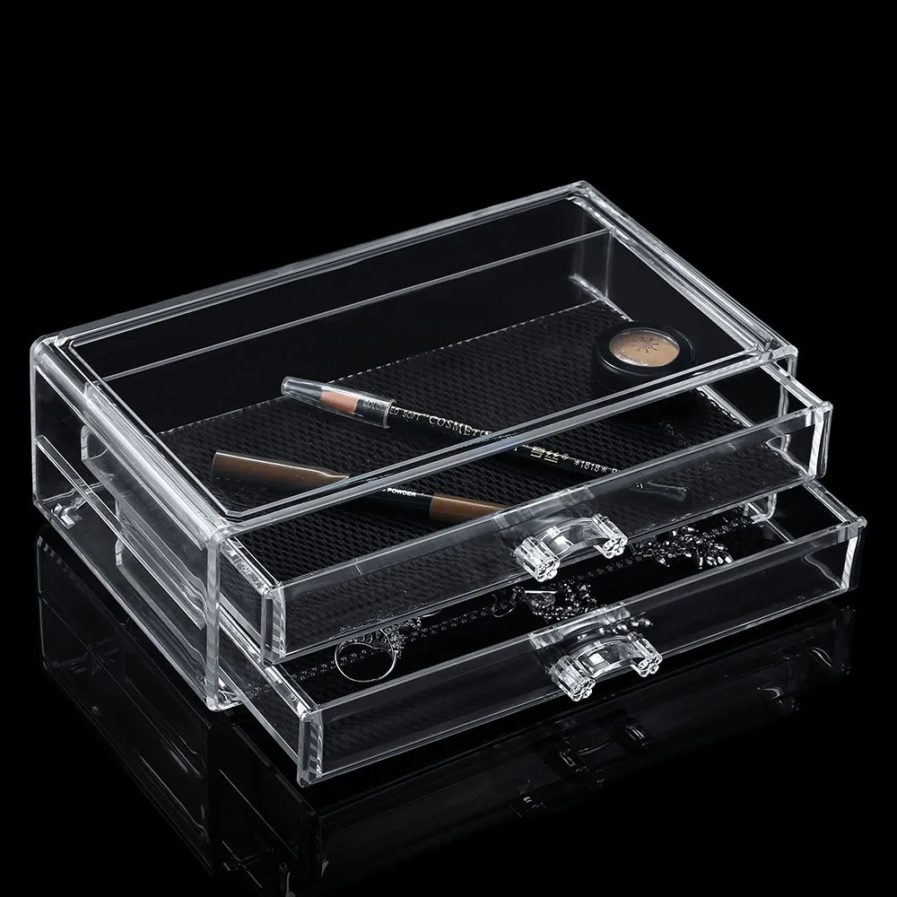 2018 Ps Wholesale Makeup Case 2 Drawers Clear Makeup Boxes With Drawer ...