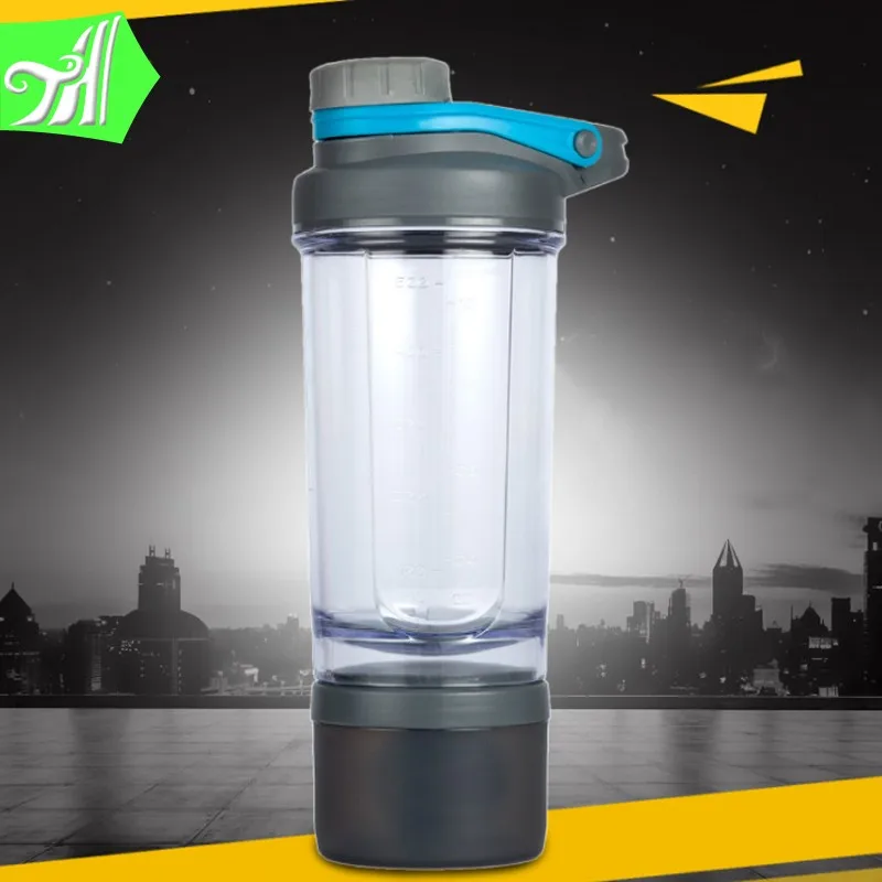 600ml Two Layers Plastic Shaker Bottle, Sport Water Bottle Bottledjoy