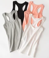 

Wholesale scoop neck spandex racer back summer womens fashion bulk white tank tops