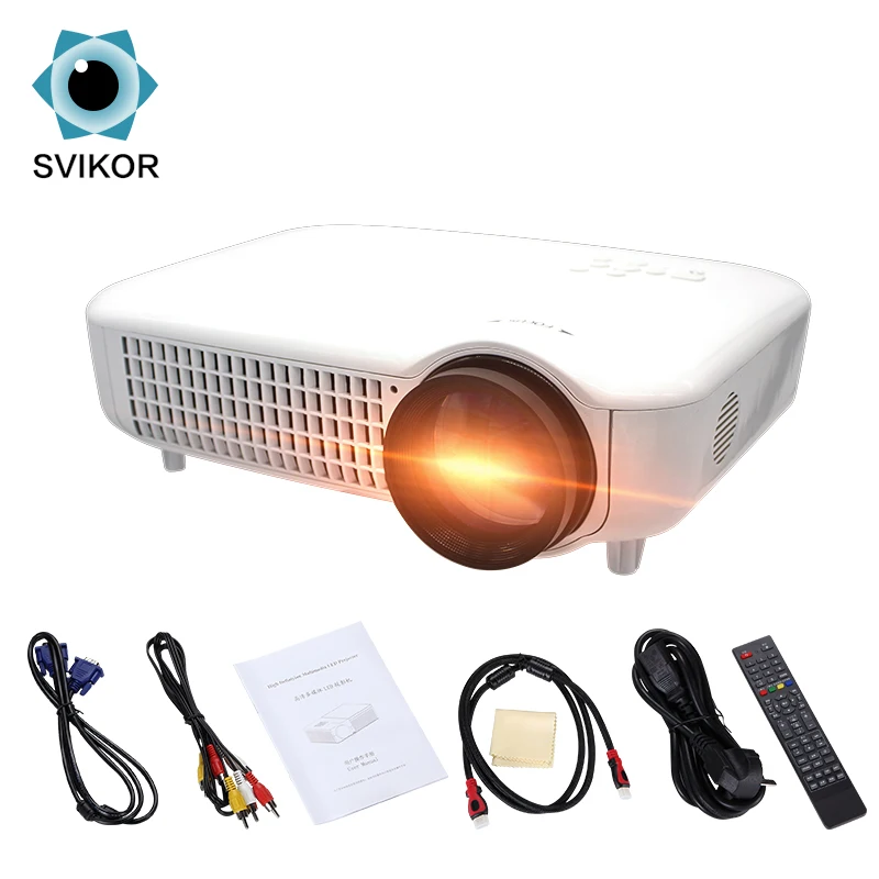 

720P Portable 3200 Lumens Projector Mini For Office, White/black