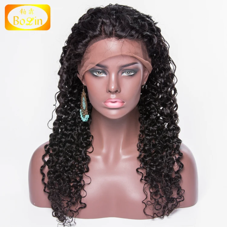 

wholesale unprocessed virgin raw indian cuticle aligned hair deep curly full lace human hair wig