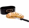 Modern Bread storage Box with Bamboo Cutting Board Lid - Space Saving Bread Bin