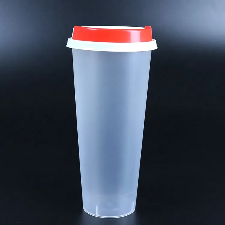 700ml/24oz Disposable Clear Or Frosted Plastic Milk Tea Cup/ Beverage Packaging Plastic Cup