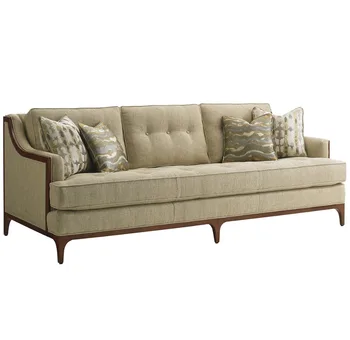 Barclay Sofa Wood Trimmed On Tufted Living Room Furniture Wood Trimmed Sofa On Tufted
