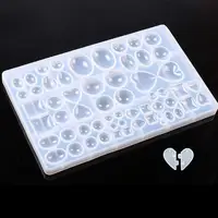 

Silicone Casting Molds for Resin,58 Case Cabochon Gem Jewelry Silicone Mold Heart Resin Pendant Earrings Making
