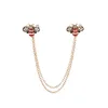 High Quality Hijab Collar Shoe Metal Clips Simple Zircon Enamel Color Cute Small Bee Brooch with Chain