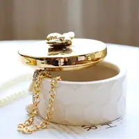 

sample decoration Nordic golden bee ceramic jewelry storage box