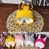 H15 2018 new rabbit ear winter children's knit hat earmuffs hat with pompons