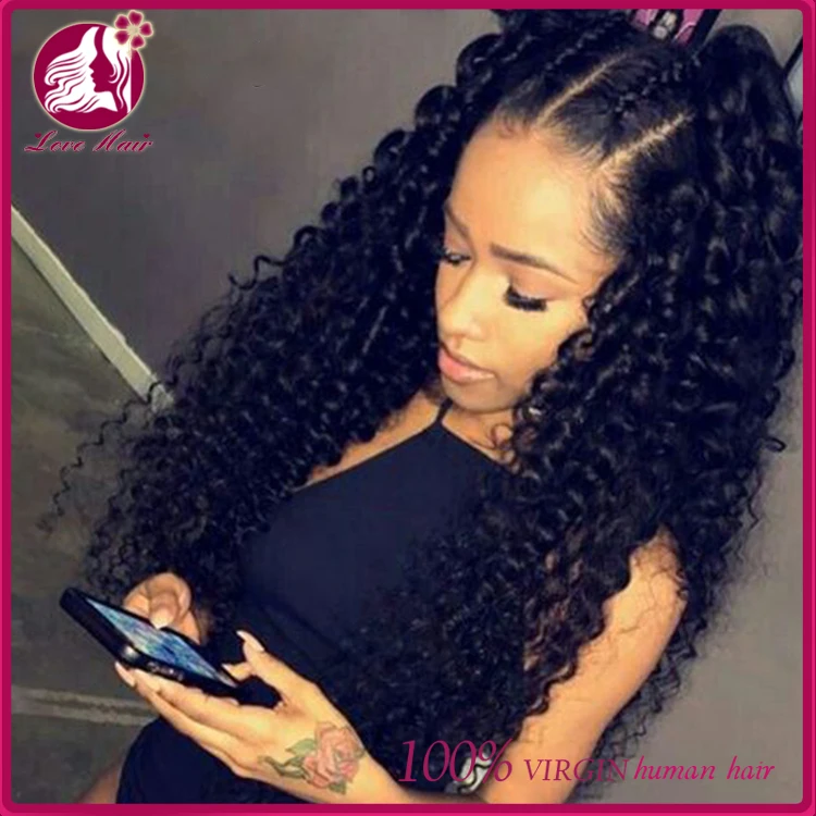 

360 Lace Frontal Wig 8A Malaysian Kinky Curly Lace Front Human Hair Wigs Pre Plucked Full Lace Human Hair Wigs For Black Women, Natural black/ #1b color