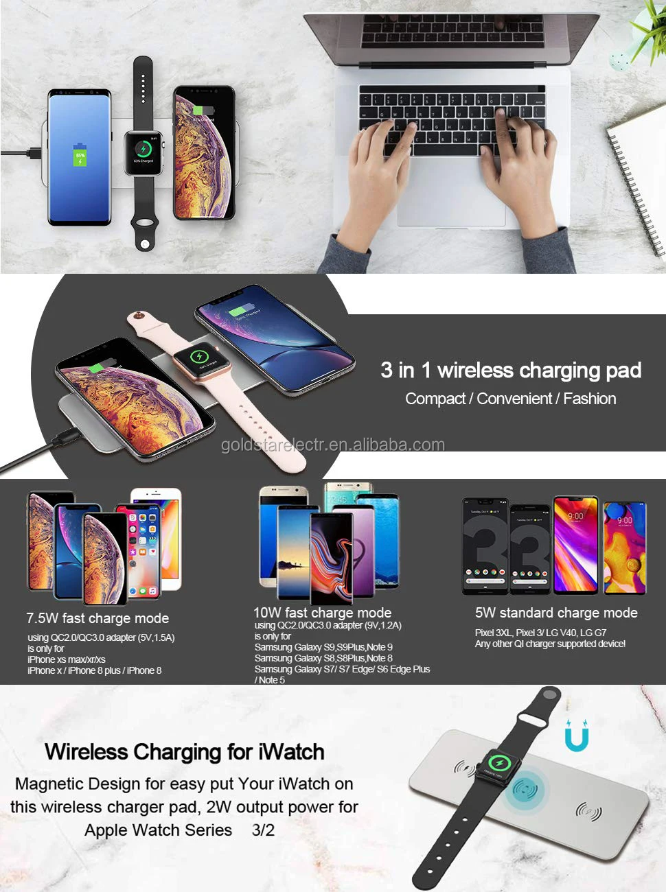 2020 New product  good for  iphone/apple watch  3in1 wireless charger
