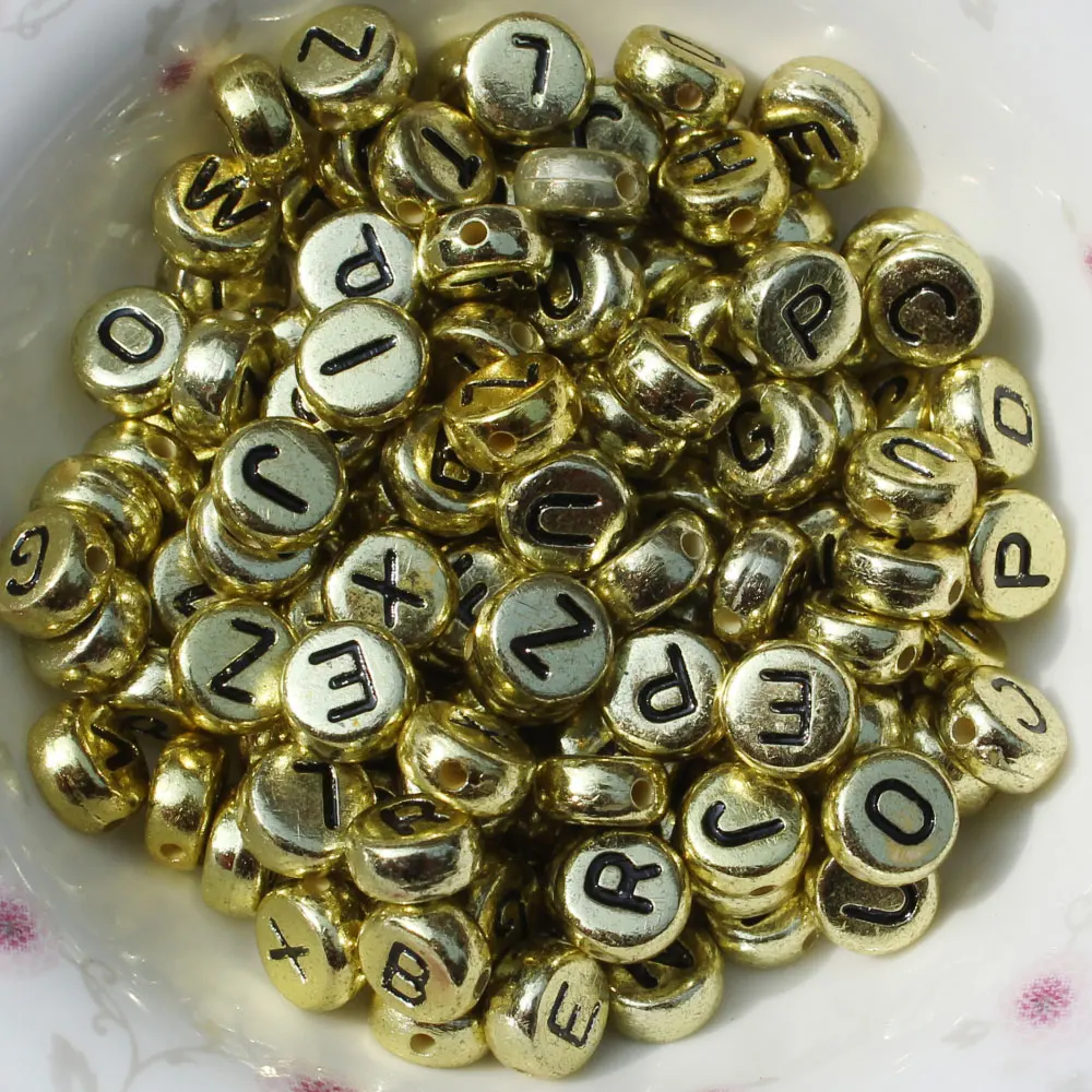 

New Arrival DIY accessories Gold Plated Alphabet Beads For DIY Making, Various(can select)