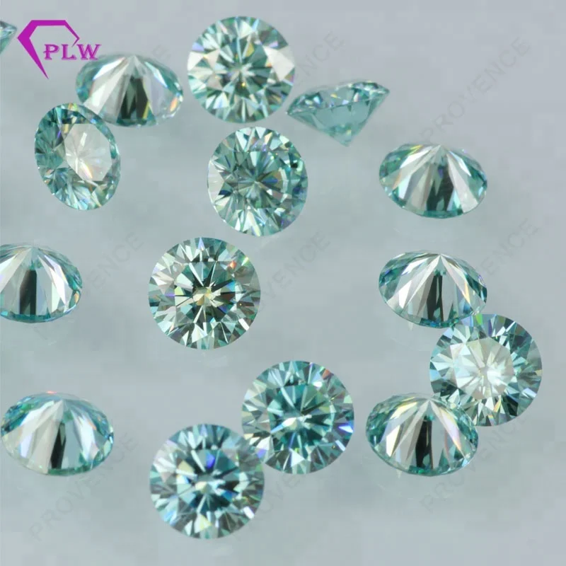 

hot selling color diamond factory price green&blue moissanite diamond 6.5mm in india, N/a