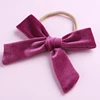 2019 Newest Plus Size Velvet Bows Nylon Headbands For Girls,Infants Baby Super Soft Elastic Hairbands Hair Accessories