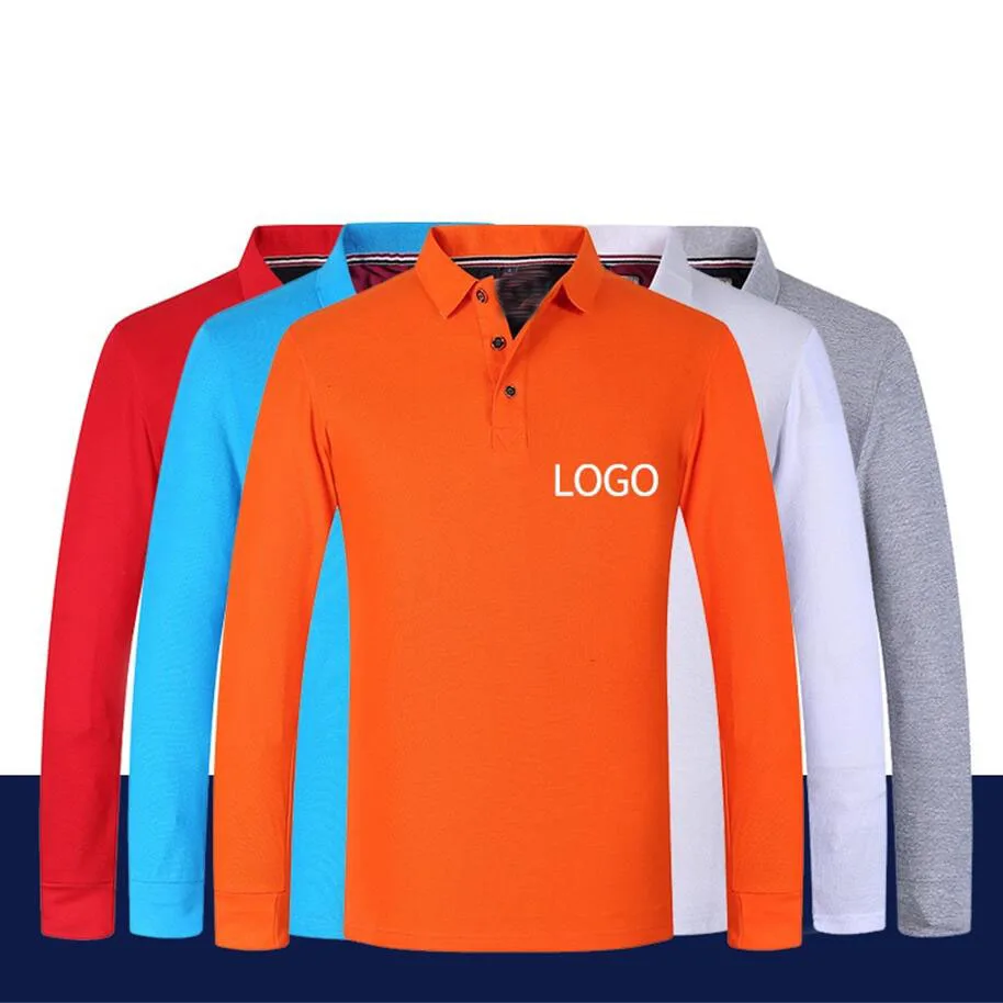 

OEM logo design t shirt blank plain casual long sleeve polo cotton men shirts