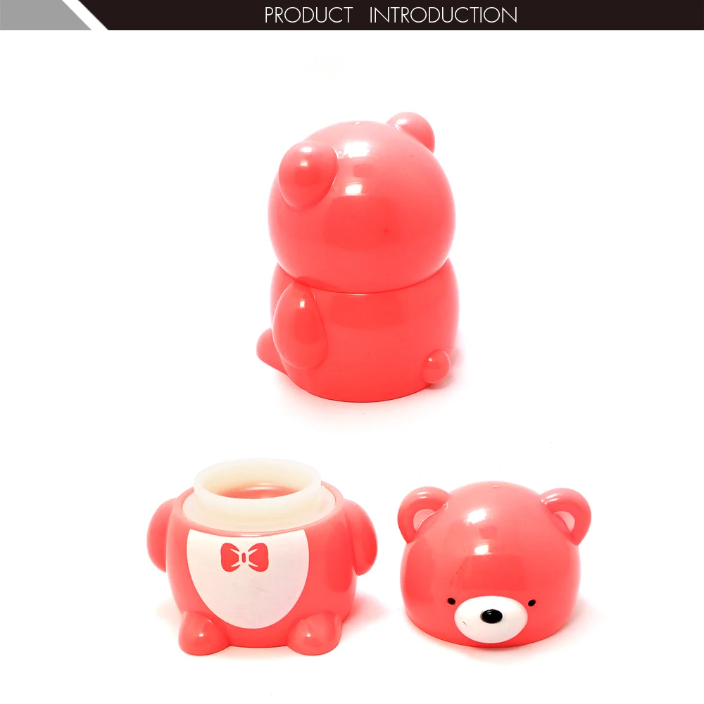 Cc36236 Cute Bear Shape Lipbalm Container Animal Lip Balm For Children
