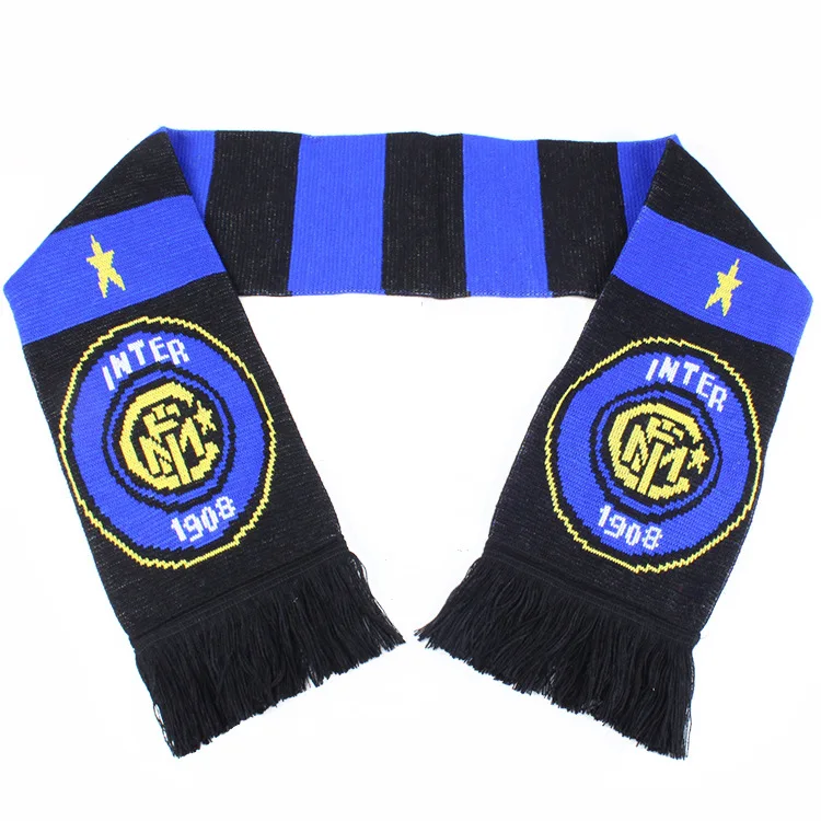 High Quality Oem Winter Jacquard Scarf Acrylic Sport Fan Knitted Soccer