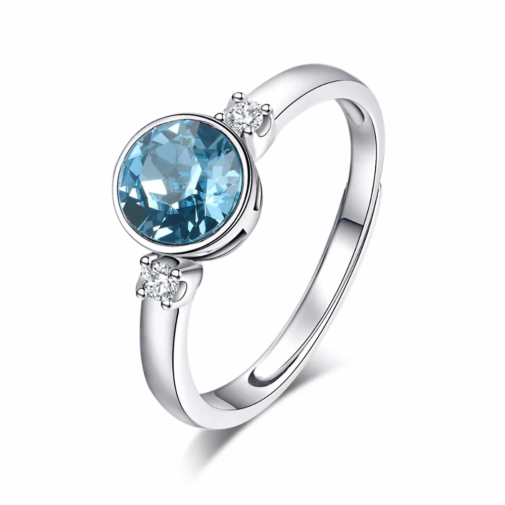 

Adjustable 925 Sterling Silver Rings With Blue Stone, N/a