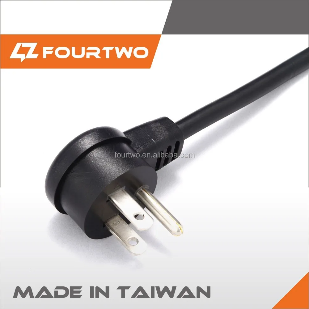 Made in Taiwan high quality power cord with dimmer,power bank with usb cord,90 degree power cord