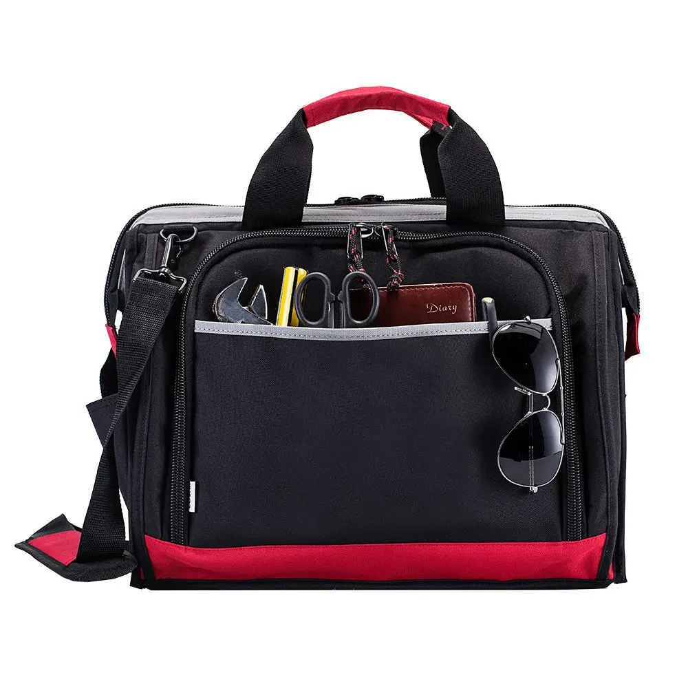 
Wide Mouth Tool Storage Bag Tool Bag with Adjustable Shoulder Strap 