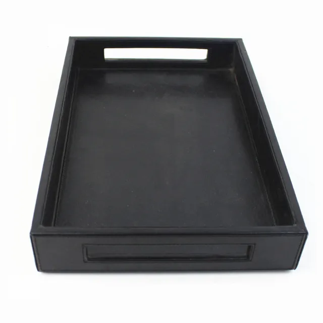 Faux Leather Desk Drawer Organizer Tray Granite Candy Serving