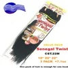 crochet twist senegal twist 18"20"22" 200gr full value pack, Synthetic hair afro twist braid